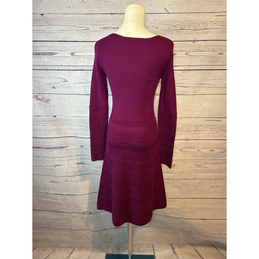 Krimson Klover Merino Wool Sweater Dress XS Fuchsia Long Sleeve Knit Bodycon - Picture 4 of 6
